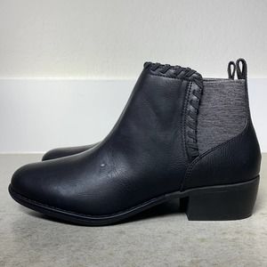 Skechers Memory Foam Black Ankle Boots Booties Womens 9.5